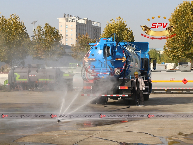 16 CBM Combined Vacuum Jetting Truck DongFeng - Testing